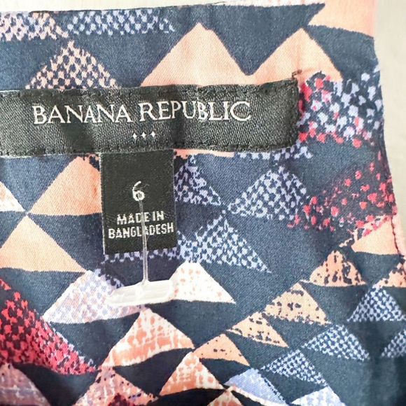 Banana Republic A-line Geometric Print Dress Women's Size 4 - Picture 5 of 8